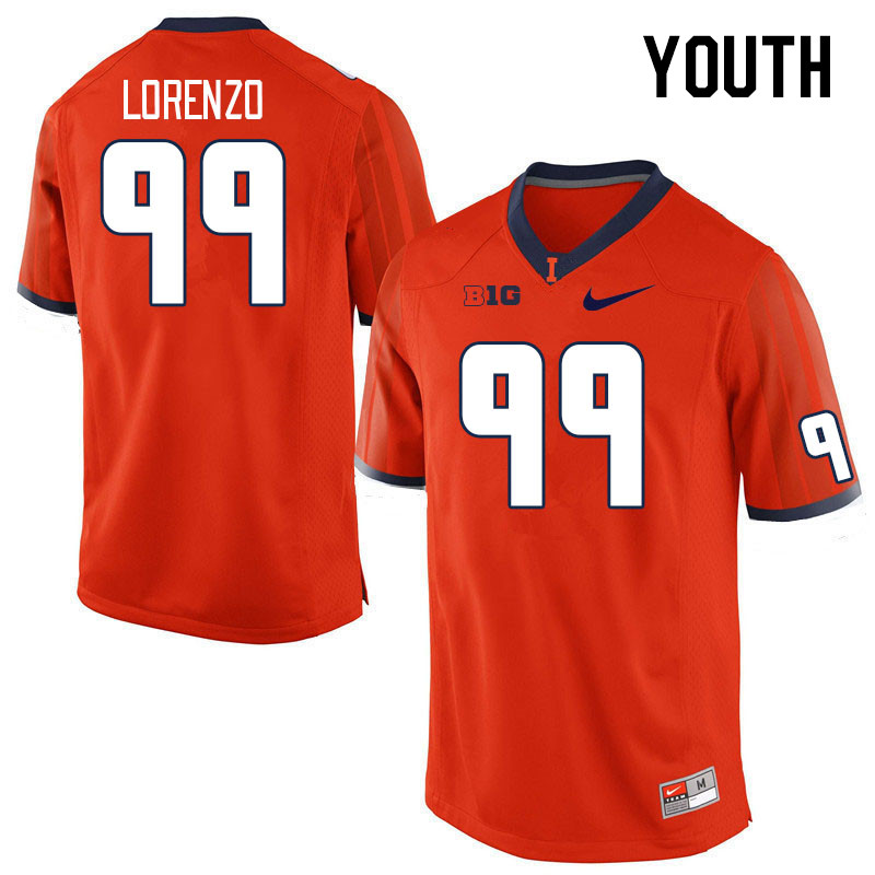 Youth #99 Christian Lorenzo Illinois Fighting Illini College Football Jerseys Stitched Sale-Orange